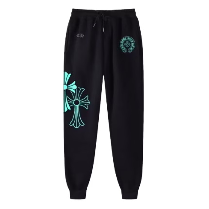 Chrome Hearts Blue Triple Cross Sweatpants