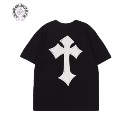 Chrome Hearts Black White Cross Graphic  T-Shirt