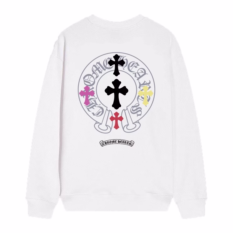 White Chrome Hearts Multi Cross Horseshoe LS
