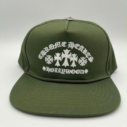 Chrome Hearts Hollywood Green Cross Embroidered Hat
