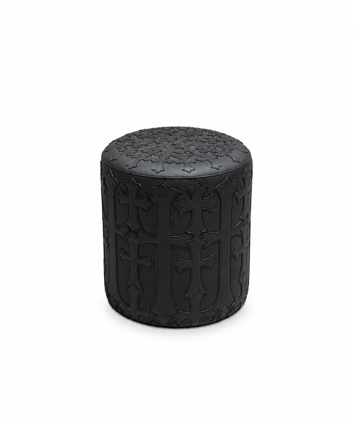 Chrome Hearts Leather Ottoman Black Cross
