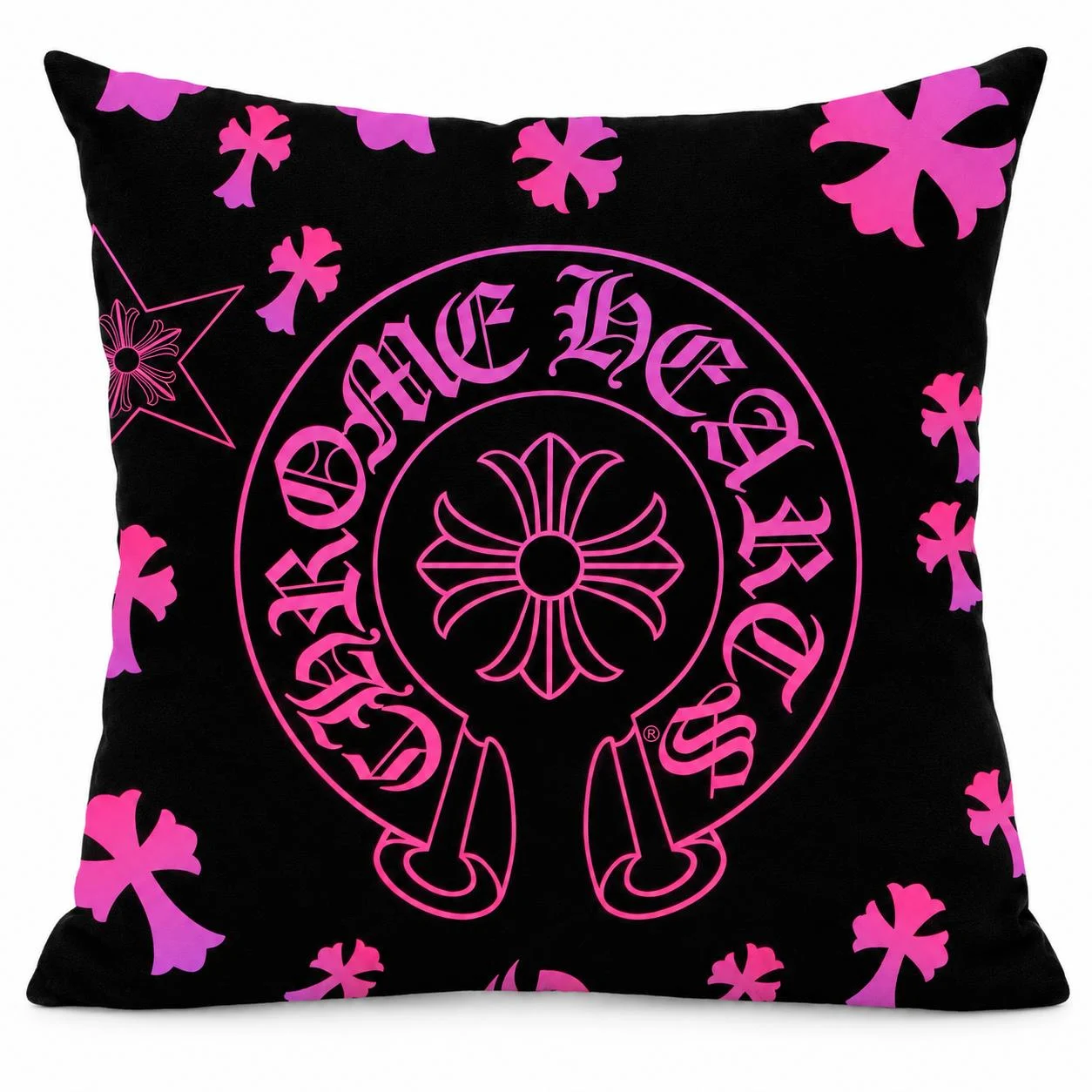 Chrome Hearts Horseshoe Black Pink Cushion