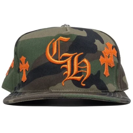 Chrome Heart Cross Patch Hat Camo/Orange