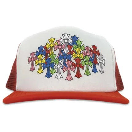 Chrome Hearts Multi Cross Trucker Red/White Hat