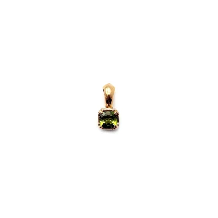 Emerald Sugar Cube Charm 22K Gold Pendant