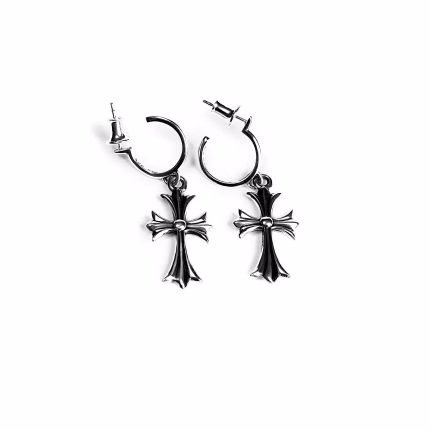 Chrome Heart Tiny Cross Hoop Earring