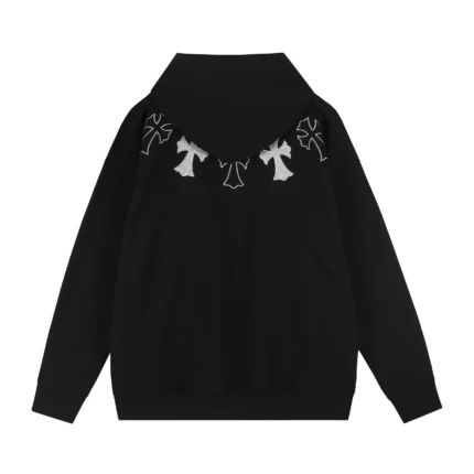 Chrome Hearts Gothic Black Cross Pullover Hoodie
