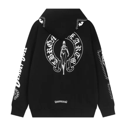 Chrome Hearts Girl Black Beautiful Horseshoe Pullover Hoodie