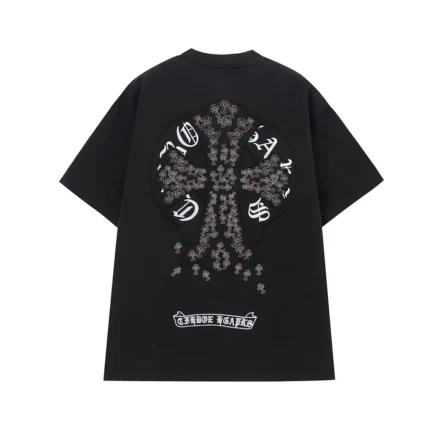 Chrome Hearts Black Multicolor Cross Graphic T-Shirt