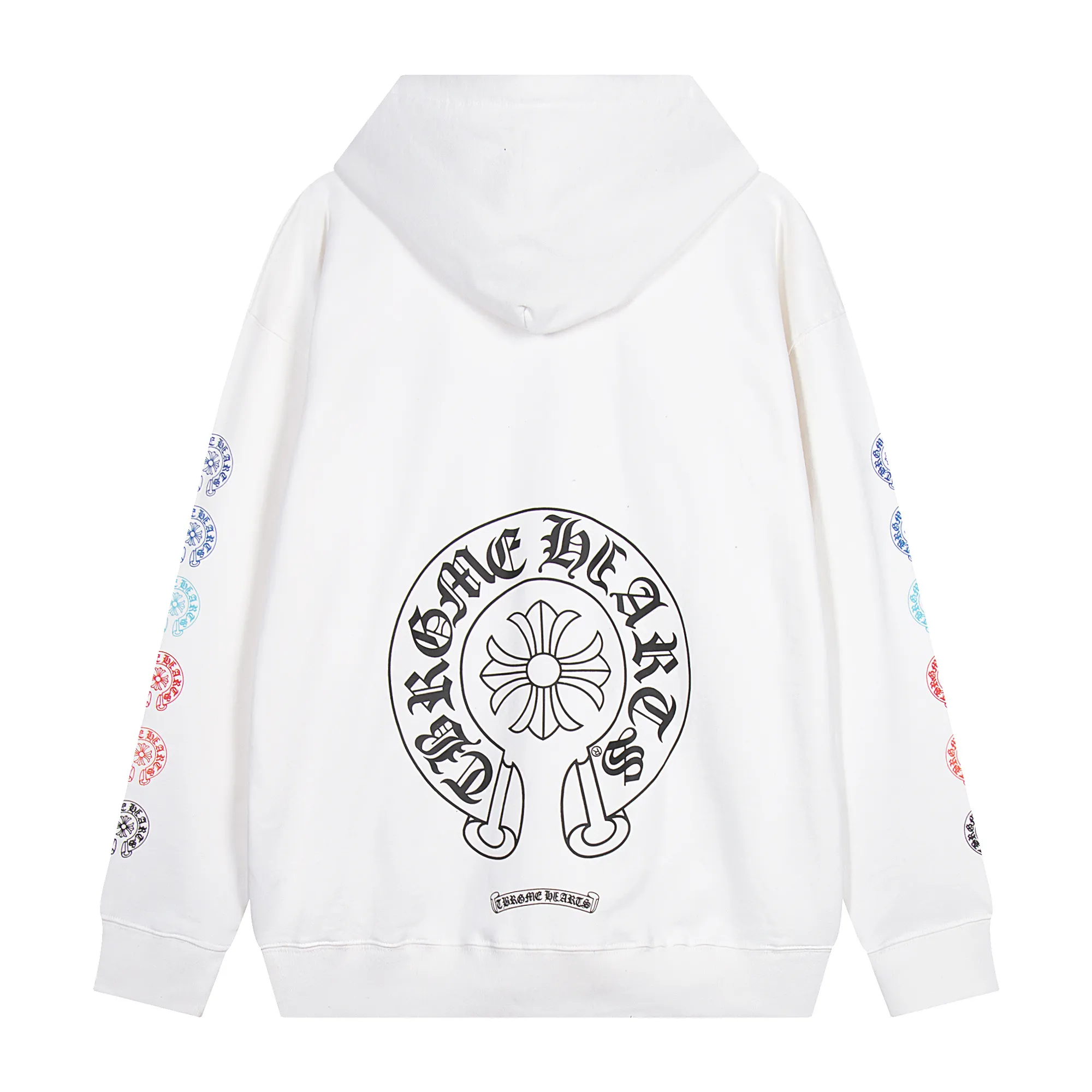 White Chrome Hearts Multi Color Horseshoe Zip Up Hoodie